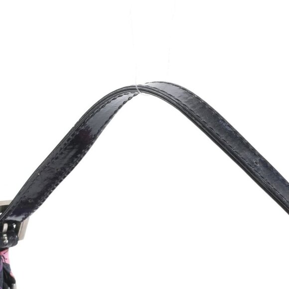 Fendi Leather Canvas Logo Shoulder Bag Purple Pink Black - Picture 2 of 9